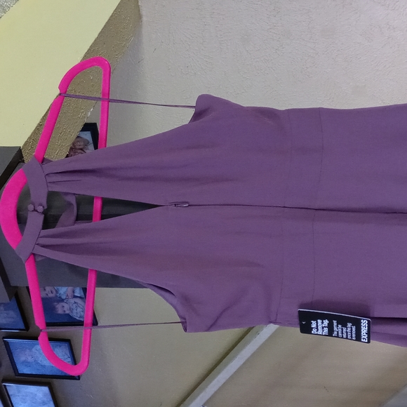 Express Plum Sleeveless Halter Mini Dress Women's Size 0 NWT - Picture 5 of 6